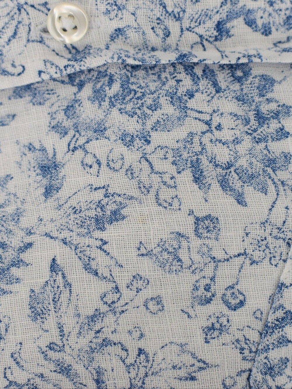 Frank & Eileen Mary Shirt Dress Linen Floral Blue White Size XS Coastal Heritage - Picture 14 of 15
